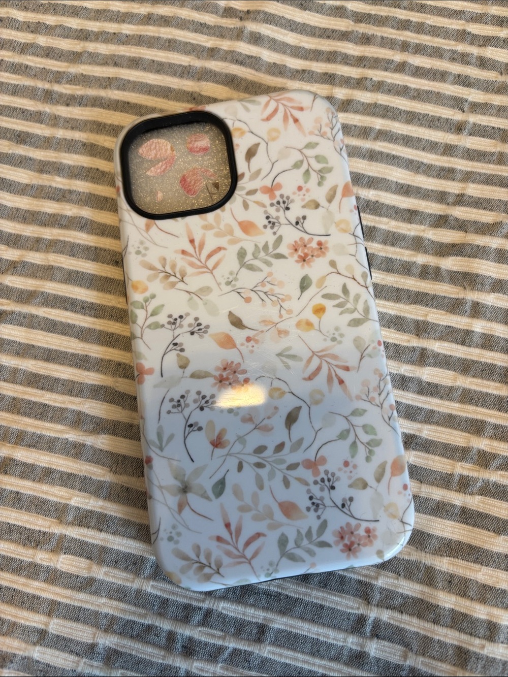 Floral Silicone Phone Case in White with Soft Pastel Accents